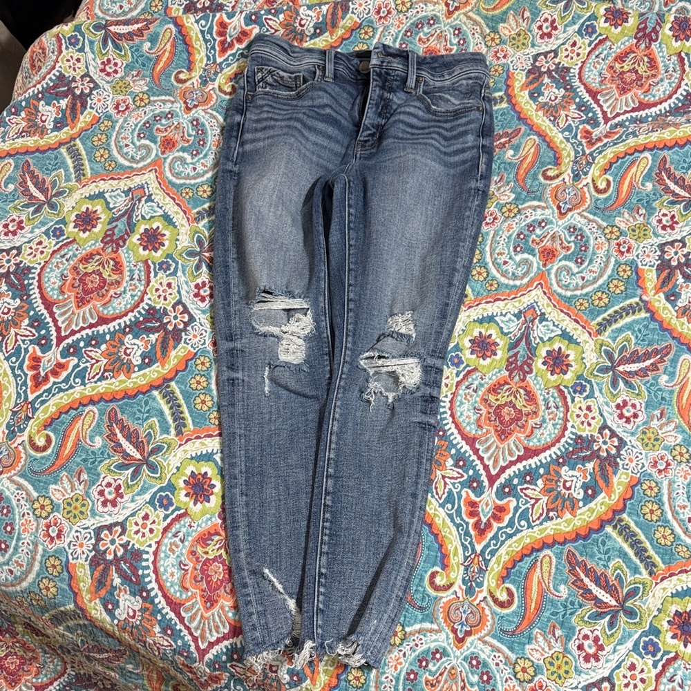 Buckle Women's Distressed Skinny Jeans - Blue